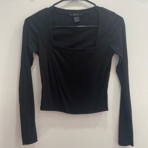 Square neck long sleeve top